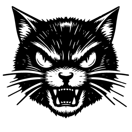 Black Cat Hissing Logo